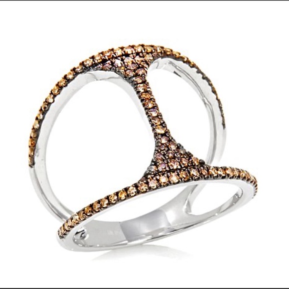 Carol Brodie Rarities 0.4ct Champagne SS Ring - Picture 2 of 8